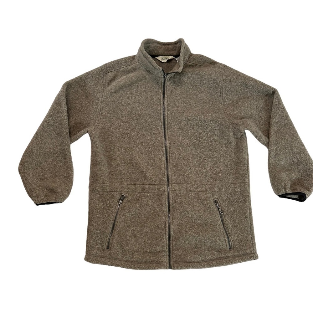 Vintage Eddie Bauer Polartec Fleece Jacket Mens Large Tan Beige Y2K Outdoor